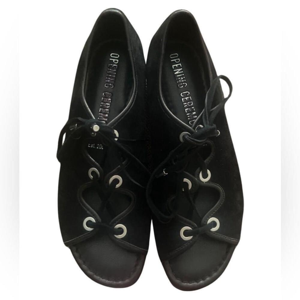 OPENING CEREMONY lace up open toe flats